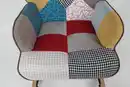 Bild 3 von Skandinavischer Schaukelstuhl CHESTER, Stoffbezug Patchwork - ca. 69 x 81 x 92,5 cm - Mehrfarbig