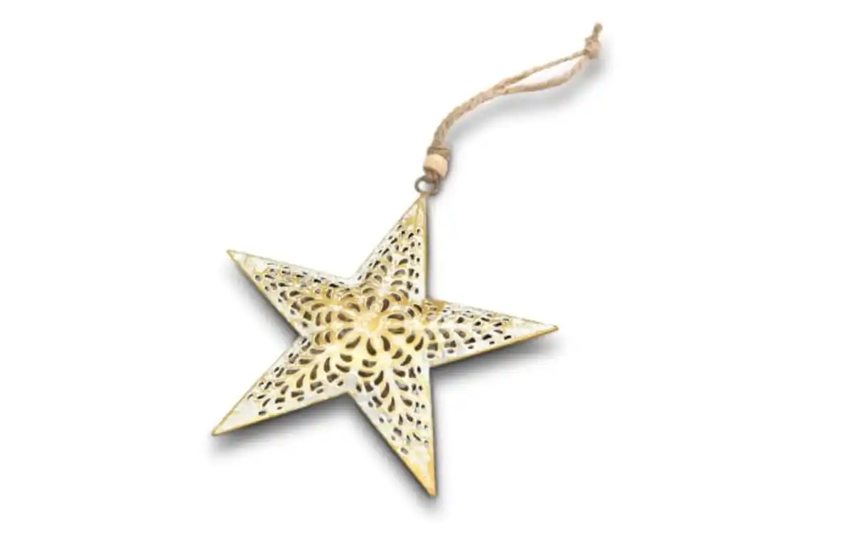 Bild 1 von Deko-Stern, gold/weiß, 12,5 cm