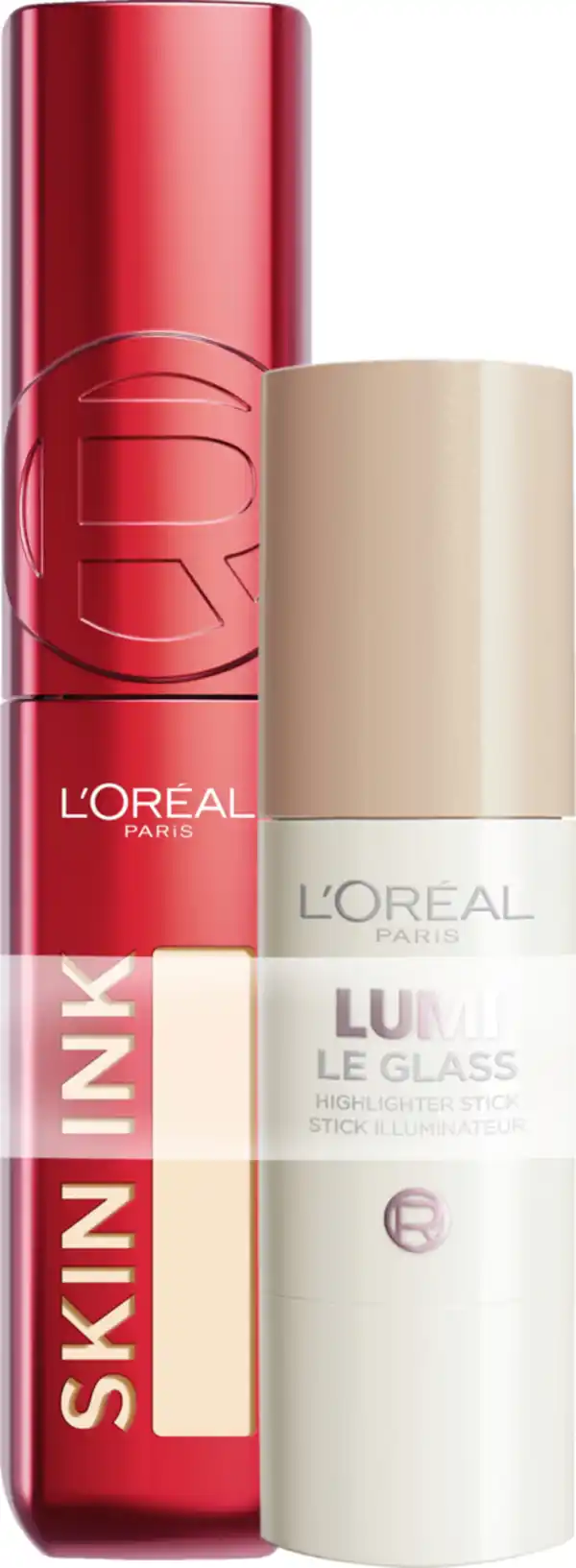 Bild 1 von L’Oréal Paris Set: Skin Ink Foundcealer 20 + Lumi Le Glass Highlighter Stick 610