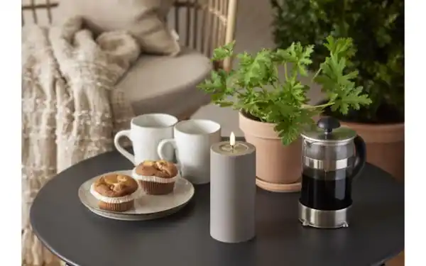 Bild 3 von Outdoor LED Kerze Flamme soft, graubraun, 17,5 cm