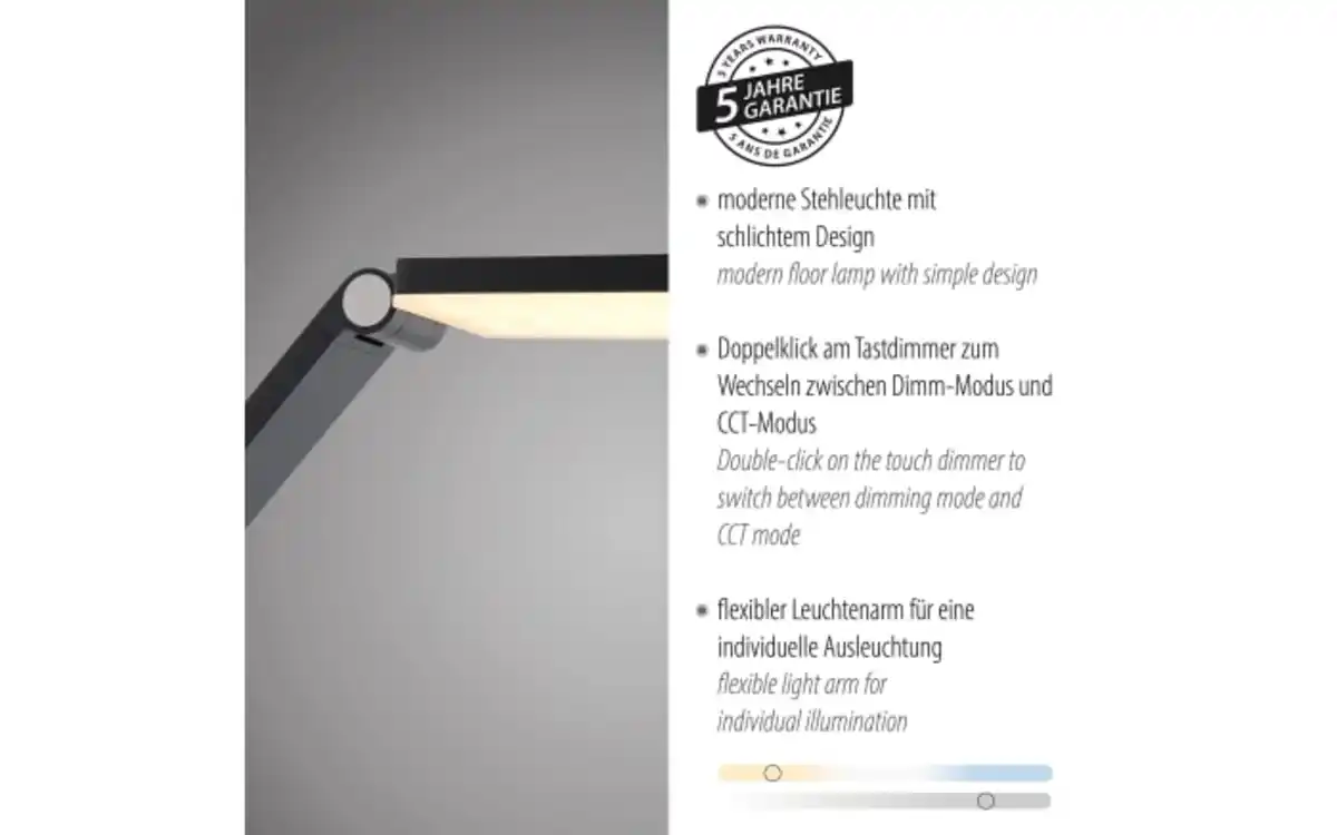 Bild 4 von LED-Stehleuchte Samsky, grau, inkl. CCT Funktion