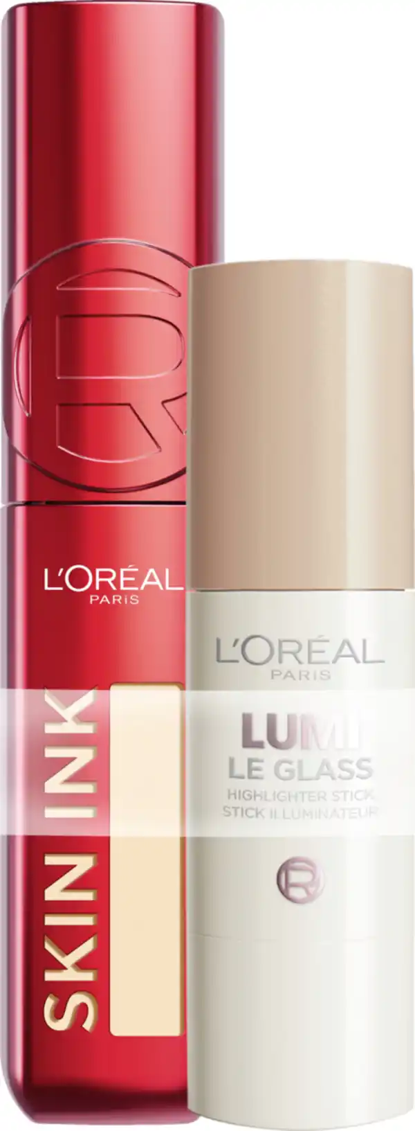 Bild 1 von L’Oréal Paris Set: Skin Ink Foundcealer 100 + Lumi Le Glass Highlighter Stick 610