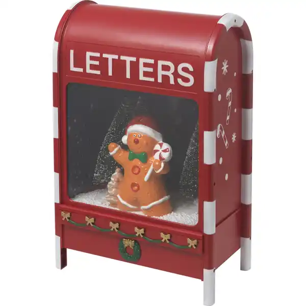 Bild 2 von Spieluhr Briefkasten Lebkuchenmann mit LED-Beleuchtung 23 cm x 14,5 cm x 37 cm