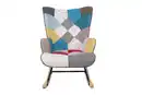 Bild 2 von Skandinavischer Schaukelstuhl CHESTER, Stoffbezug Patchwork - ca. 69 x 81 x 92,5 cm - Mehrfarbig