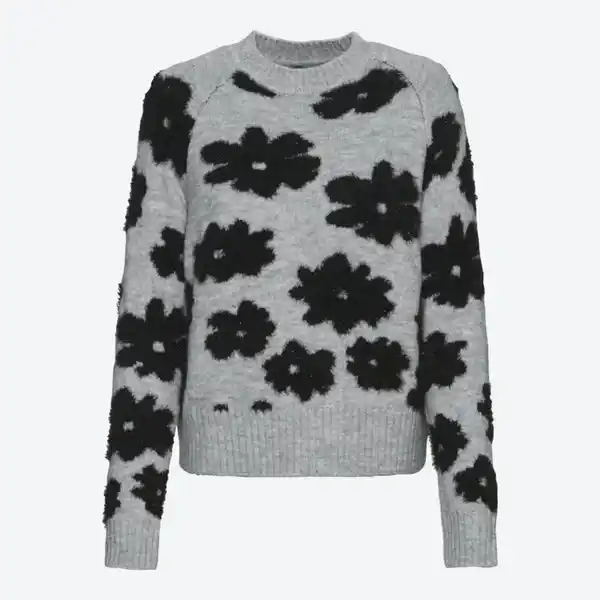 Bild 2 von Damen-Pullover mit Blumen-Jacquard-Muster