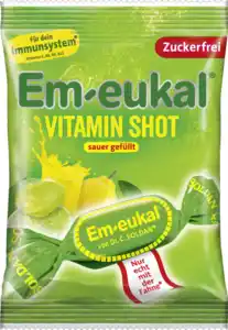 Em-eukal Vitamin-Shot sauer gefüllt Fruchtbonbons, 75 g