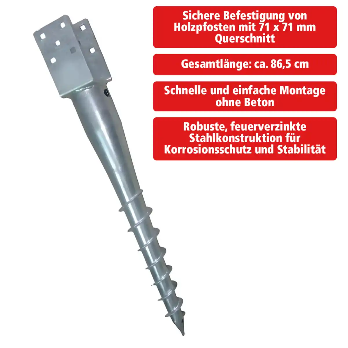 Bild 2 von Einschraubbodenhülse Pfostenträger, ca. 71 x 71 mm