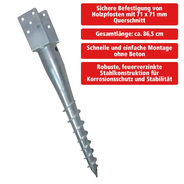 Bild 2 von Einschraubbodenhülse Pfostenträger, ca. 71 x 71 mm