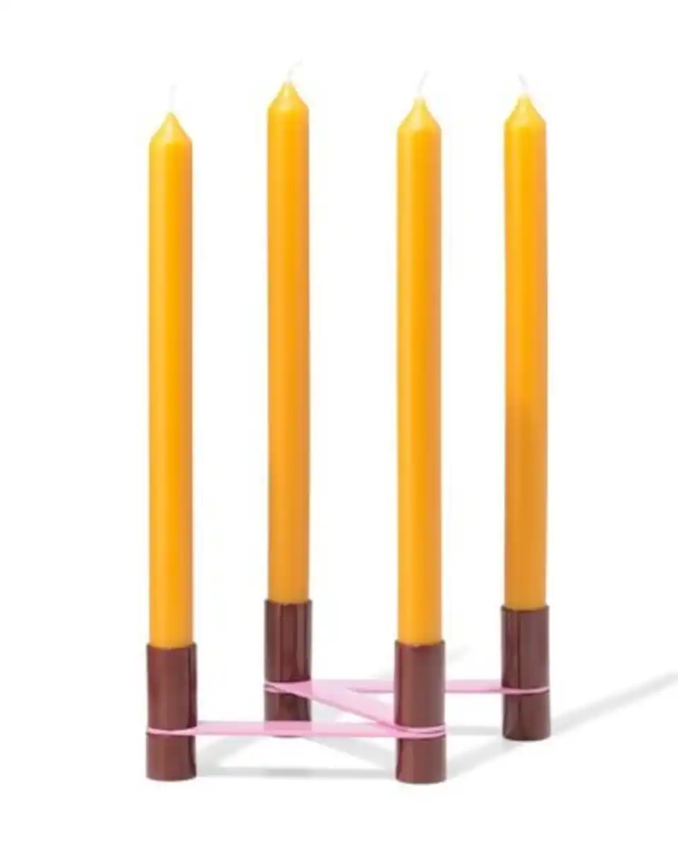 Bild 1 von Kerzenständer 15 x 7 cm, Metall, Zickzack, Weinrot