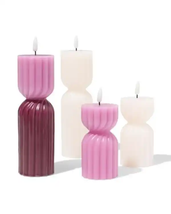 Bild 4 von LED-Formkerze, ⌀ 6,2 x 23 cm, Diabolo, Rosa