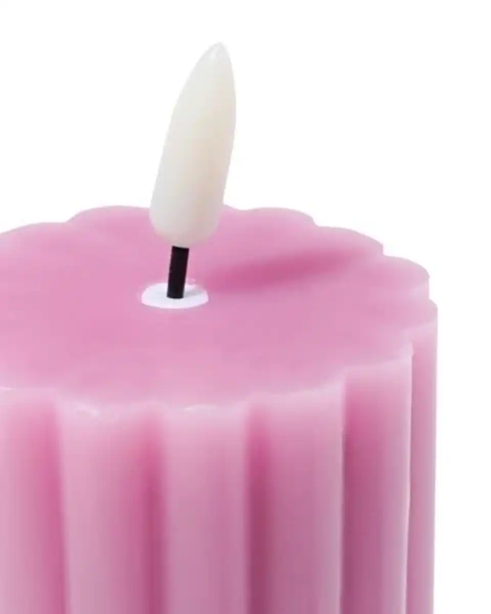 Bild 2 von LED-Formkerze, ⌀ 6,2 x 23 cm, Diabolo, Rosa