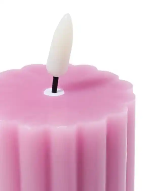 Bild 2 von LED-Formkerze, ⌀ 6,2 x 23 cm, Diabolo, Rosa