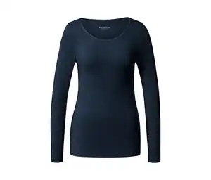 Langarmshirt im Modal-Seide-Mix, blau