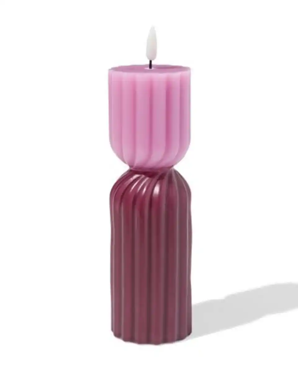 Bild 3 von LED-Formkerze, ⌀ 6,2 x 23 cm, Diabolo, Rosa