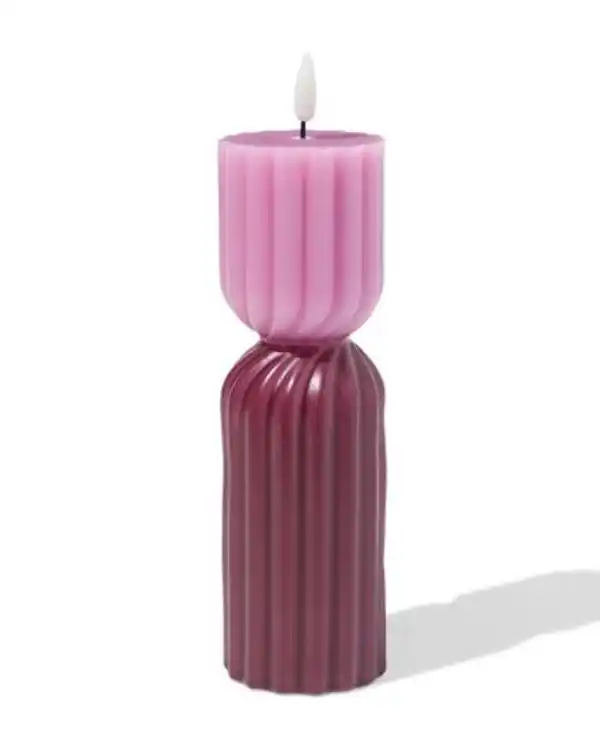 Bild 3 von LED-Formkerze, ⌀ 6,2 x 23 cm, Diabolo, Rosa