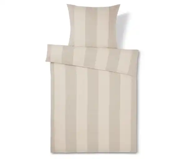 Bild 1 von Edelflanell-Bettwäsche, beige gestreift, Normalgröße