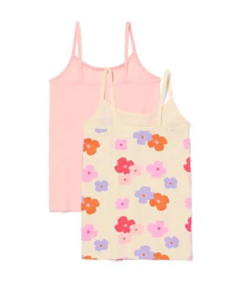 Bild 4 von Kinderhemden, gerippt, geblümt – 2 Stück hellrosa