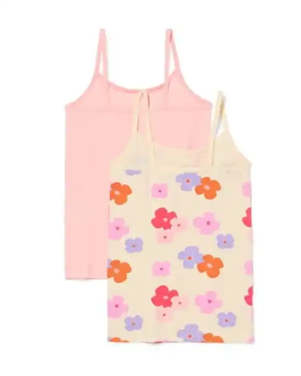 Bild 4 von Kinderhemden, gerippt, geblümt – 2 Stück hellrosa