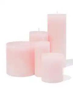 Kerzen, rustikal hellrosa