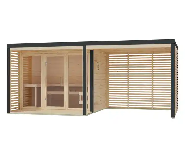 Bild 1 von Karibu Saunahaus »Alice 3«, Anbau, naturfarben-anthrazit