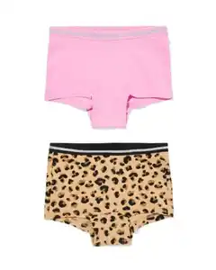 Kinder-Boxershorts Leopard – 2 Stück braun