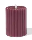 Bild 3 von LED-Kerze ⌀ 7,5 x 10 cm, gerippt, Aubergine