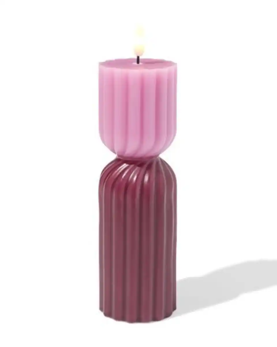 Bild 1 von LED-Formkerze, ⌀ 6,2 x 23 cm, Diabolo, Rosa