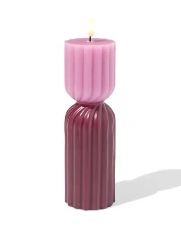 Bild 1 von LED-Formkerze, ⌀ 6,2 x 23 cm, Diabolo, Rosa