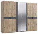 Bild 1 von Drehtürenschrank Bergamo Graphit-/Eichefarben, Graphitfarben, Eichefarben