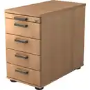 Bild 1 von Venda Anstellcontainer, Eiche, Kunststoff, 5 Schubladen, 42.8x72-76x80 cm, Fsc, DIN EN ISO 14001, DIN EN ISO 9001, umfangreiches Zubehör erhältlich, Arbeitszimmer, Container