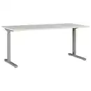 Bild 1 von Germania Schreibtisch, Grau, Silber, Metall, Holzwerkstoff, rechteckig, C-Form, 180x70x80 cm, höhenverstellbar, Arbeitszimmer, Schreibtische, Bürotische