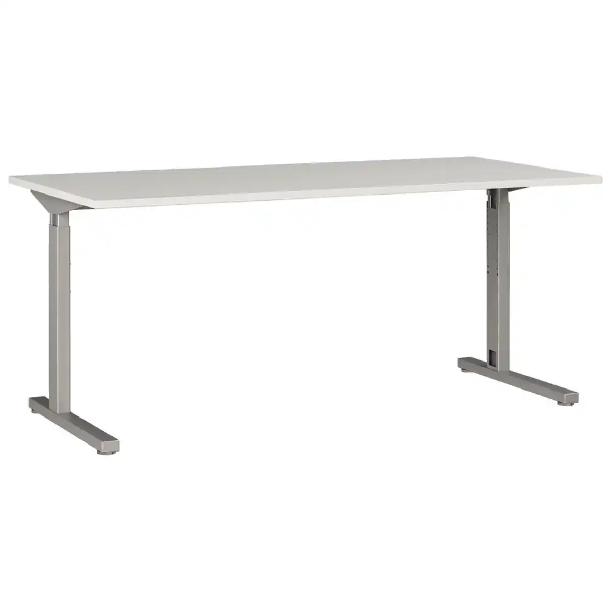 Bild 1 von Germania Schreibtisch, Grau, Silber, Metall, Holzwerkstoff, rechteckig, C-Form, 180x70x80 cm, höhenverstellbar, Arbeitszimmer, Schreibtische, Bürotische