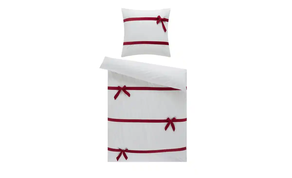 Bild 1 von como Satin Bettwäsche  Schleifen ¦ weiß ¦ Maße (cm): B: 135 Bettwaren > Bettwäsche-Sets > Ganzjahresbettwäsche - Möbel Kraft
