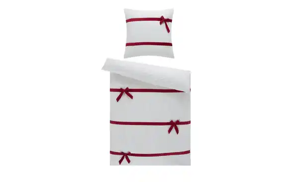 Bild 1 von como Satin Bettwäsche  Schleifen ¦ weiß ¦ Maße (cm): B: 135 Bettwaren > Bettwäsche-Sets > Ganzjahresbettwäsche - Möbel Kraft