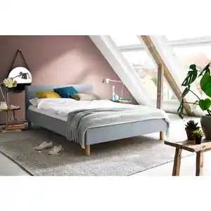 Livetastic Polsterbett Lena, Hellblau, Textil, Esche, 140x200 cm, Reach, für Lattenrost geeignet, Schlafzimmer, Betten, Polsterbetten
