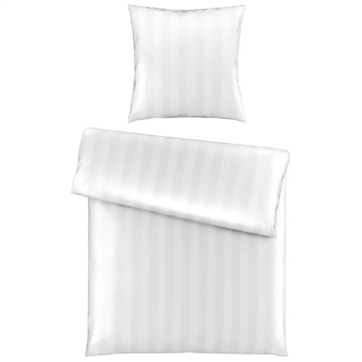 Bild 1 von Novel Bettwäsche Dobby, Weiß, Textil, Streifen, 155x220 cm, Oeko-Tex® Standard 100, atmungsaktiv, hautfreundlich, saugfähig, 100% feinster Baumwollsatin mit Seiden-Finish, edel glänzend, Schlaft