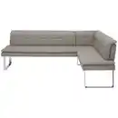 Bild 1 von Novel Eckbank, Chrom, Ecru, Metall, Textil, Uni, 3-4-Sitzer, L-Form, 213x154 cm, Fußauswahl, Lederauswahl, Stoffauswahl, Esszimmer, Bänke, Eckbänke