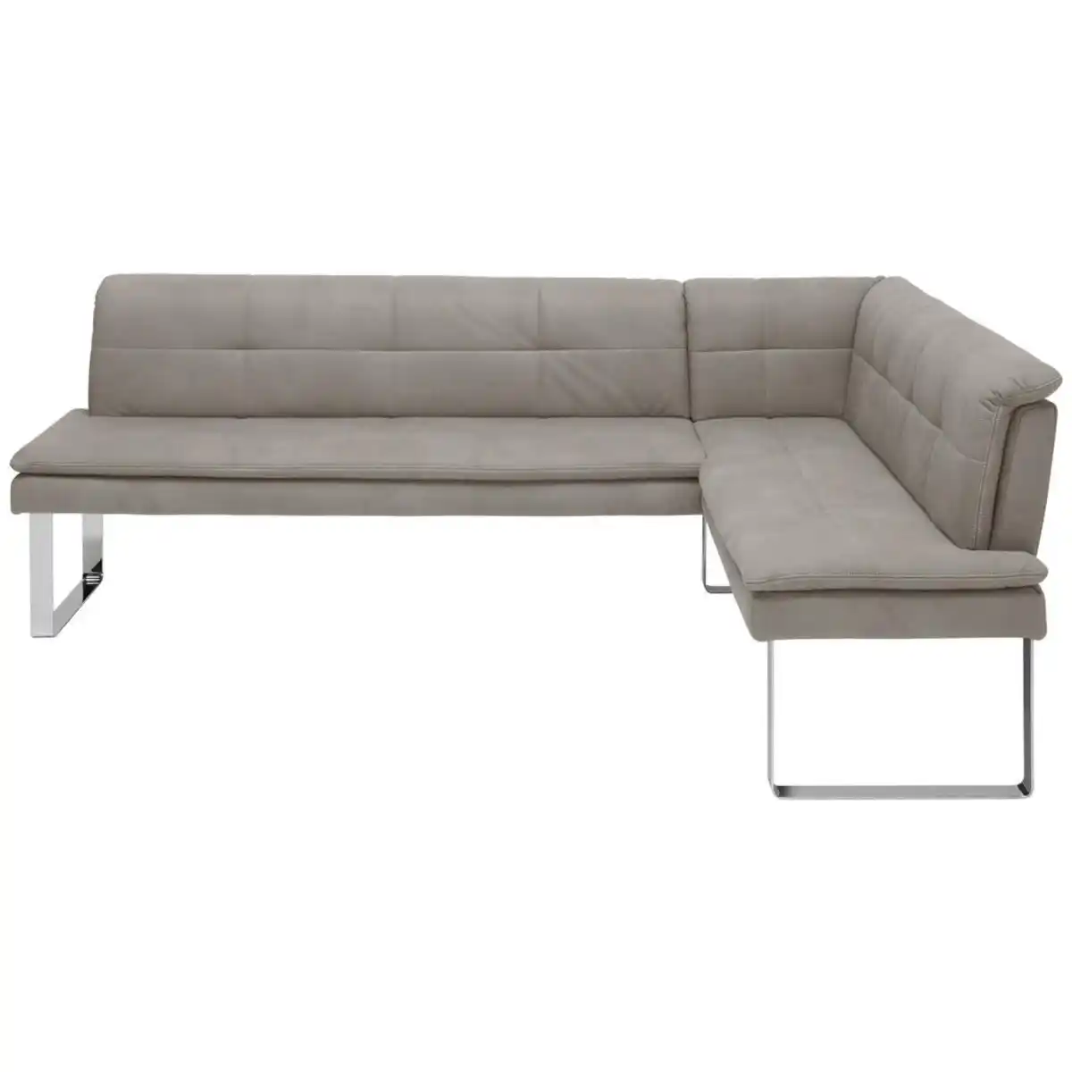 Bild 1 von Novel Eckbank, Chrom, Ecru, Metall, Textil, Uni, 3-4-Sitzer, L-Form, 213x154 cm, Fußauswahl, Lederauswahl, Stoffauswahl, Esszimmer, Bänke, Eckbänke