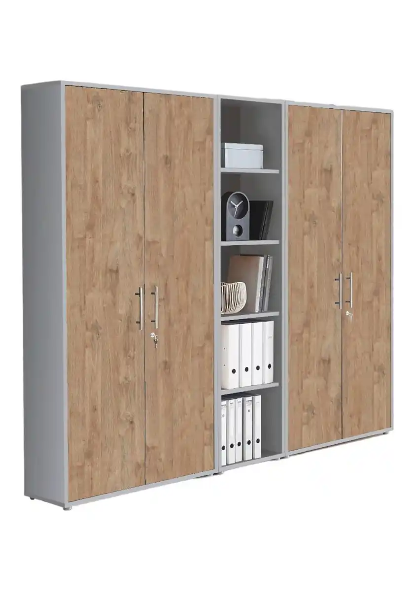 Bild 1 von Aktenschrank Office Edition Sw Set 10 Grau/Eichefarben, Grau, Eichefarben