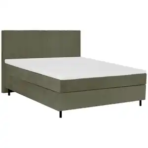 Welnova Boxspringbett, Dunkelblau, Textil, Tanne, H3, 7-Zonen, Höhe ca. 19 cm, 160x200 cm, Topper durchgehend, Partnermatratze mit durchgehendem Bezug, Schlafzimmer, Betten, Doppelbetten