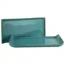 Bild 1 von Creatable Servierplatten-Set, Türkis, Keramik, 2-teilig, rechteckig, 16.5x33 cm, Tischkultur & Servieren, Servierplatten