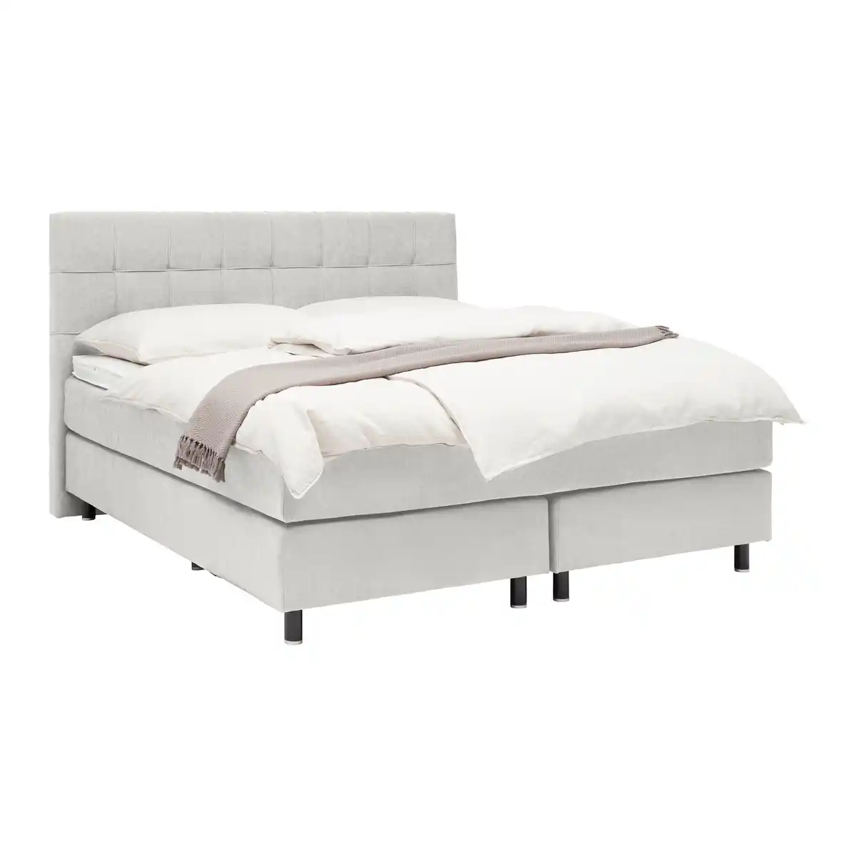 Bild 1 von Boxspringbett Primo Hellgrau ca. 180x200cm, Hellgrau