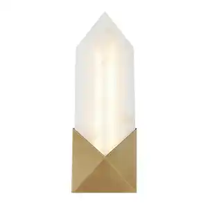 Elstead Lighting Led-Wandleuchte Alora, Messing, Metall, Stein, G, 11.7x30.5 cm, Lampen & Leuchten, Innenbeleuchtung, Leuchten nach Räumen, Treppenbeleuchtung, G