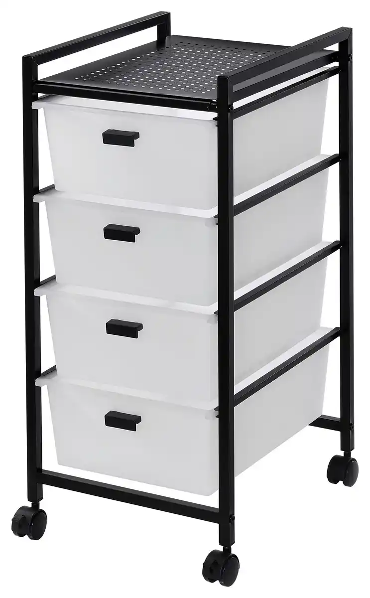 Bild 1 von Rollcontainer Jolin Weiß/Schwarz, Schwarz, Weiß