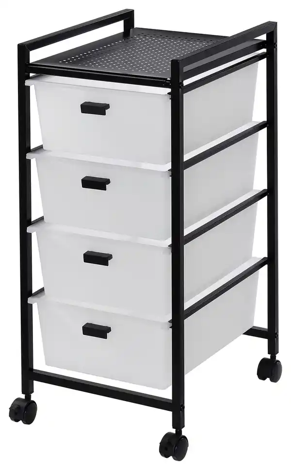 Bild 1 von Rollcontainer Jolin Weiß/Schwarz, Schwarz, Weiß