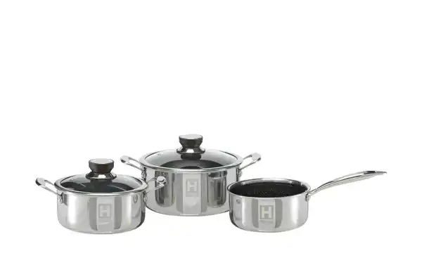 Bild 1 von Hensslers Topfset   ¦ silber ¦ Edelstahl ¦ Maße (cm): B: 36 H: 22 Töpfe & Pfannen & Zubehör > Töpfe - Möbel Kraft