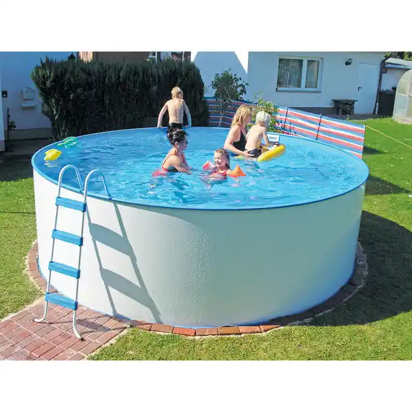 Bild 1 von Pool-Set Steely 01112, Weiß, Metall, 5-teilig, 120 cm, Freizeit, Pools und Wasserspaß, Pools