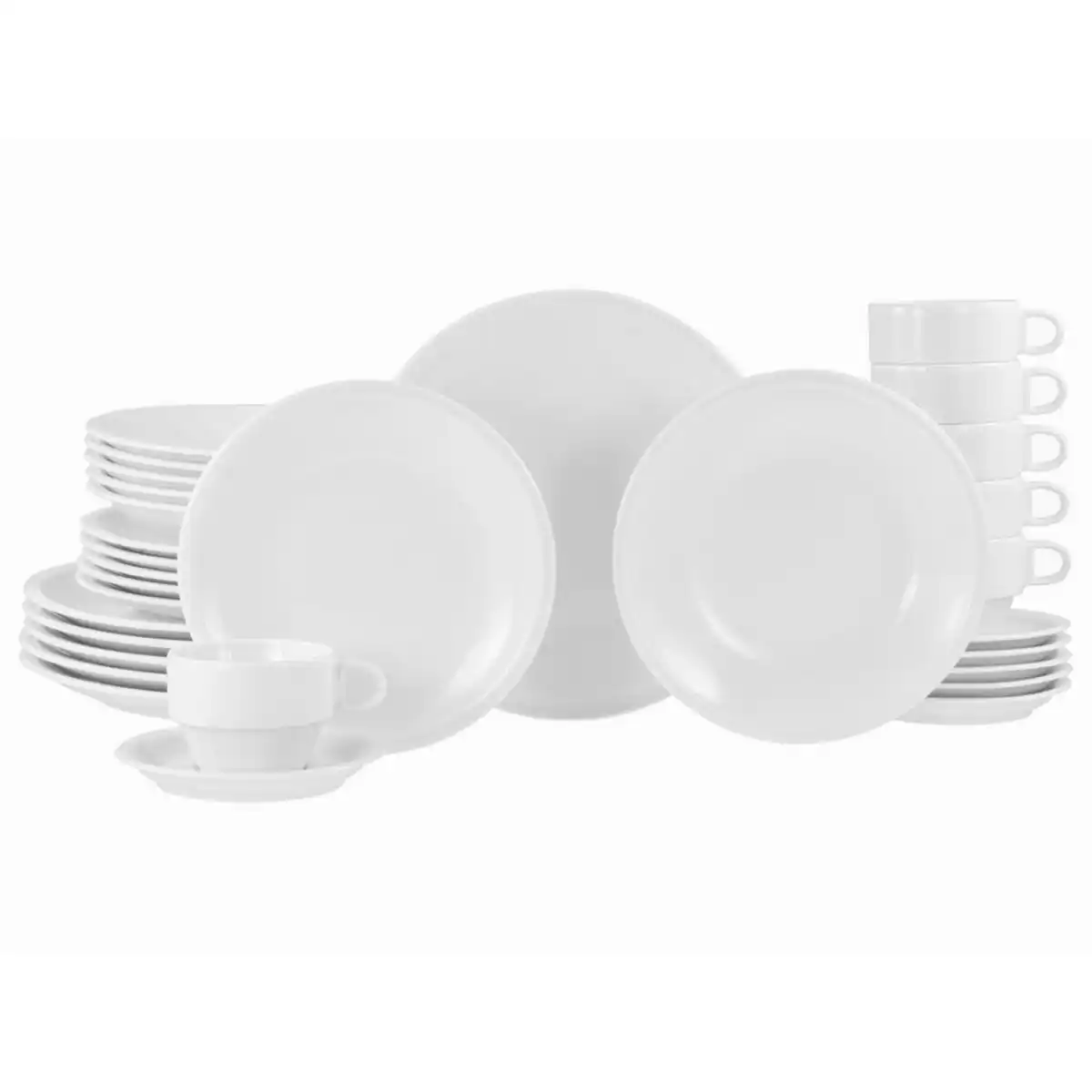 Bild 1 von Creatable Kombiservice Milano, Weiß, Keramik, 30-teilig, 180 ml,180 ml, lebensmittelecht, stapelbar, Essen & Trinken, Geschirr, Geschirr-Sets, Kombiservice