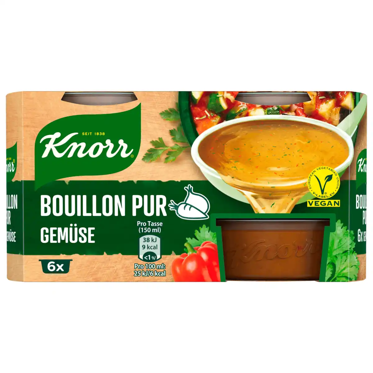 Bild 1 von Knorr Bouillon Pur Gemüse Brühe 6x500ml