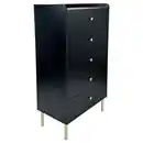 Bild 1 von Xora Kommode Snow, Schwarz, Eiche, Metall, 5 Schubladen, 70x121.6x40 cm, stehend, Wohnzimmer, Kommoden & Sideboards, Kommoden